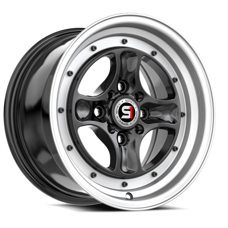 Spec-1 SPT-35  Gloss Black & Machined Lip