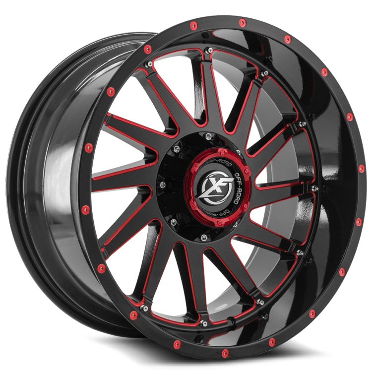 XF Off-Road XF-216  Gloss Black Red Milled