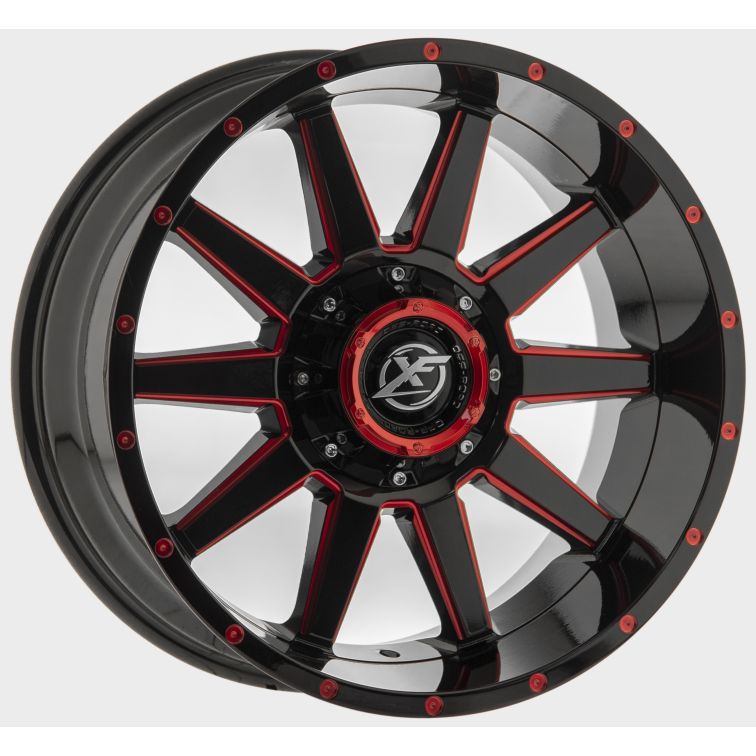 XF Off-Road XF-219  Gloss Black Red Milled