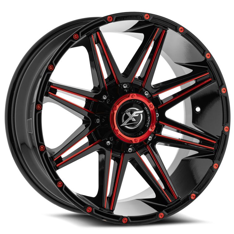 XF Off-Road XF-220  Gloss Black Red Milled