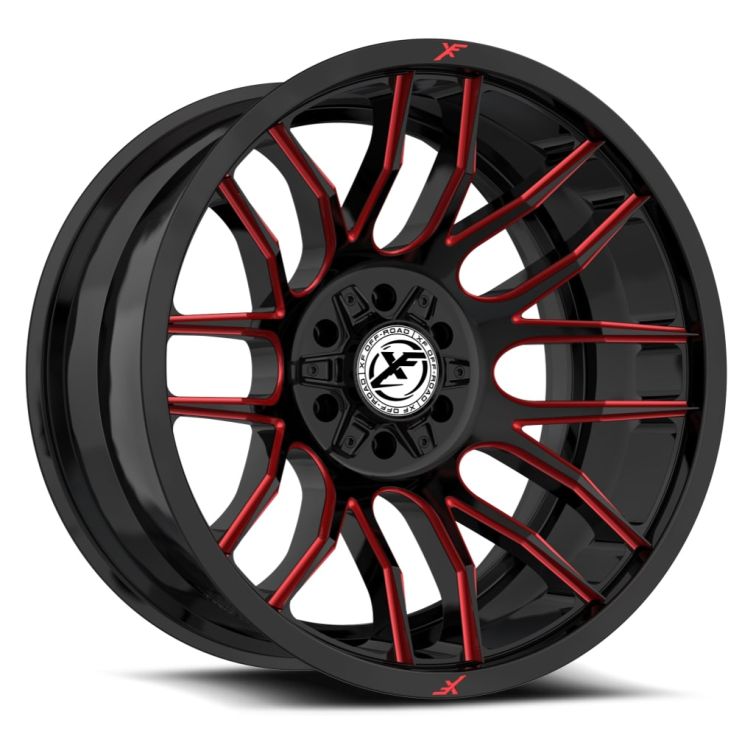 XF Off-Road XF-232  Gloss Black Red Milled
