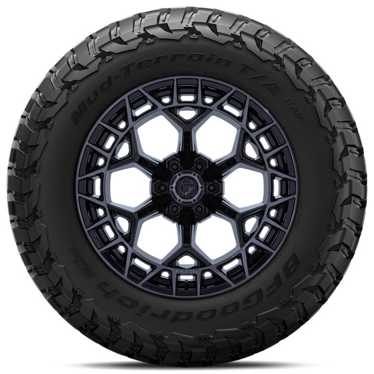 Fuel FC873 CHARGER + BFGoodrich Mud Terrain T/A KM3 Gloss Black Brushed Face Dark Tint