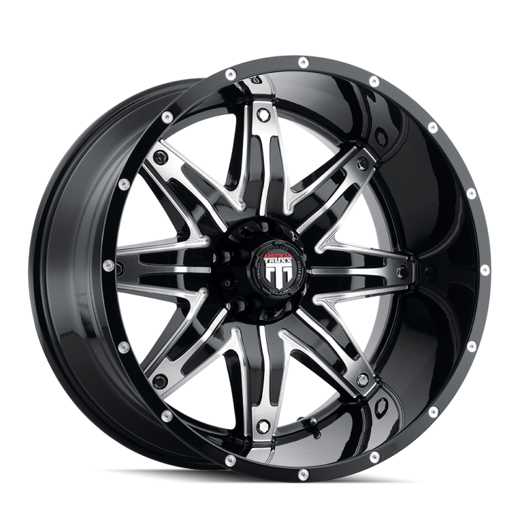 American Truxx AT185 LONESTAR  Gloss Black Machined