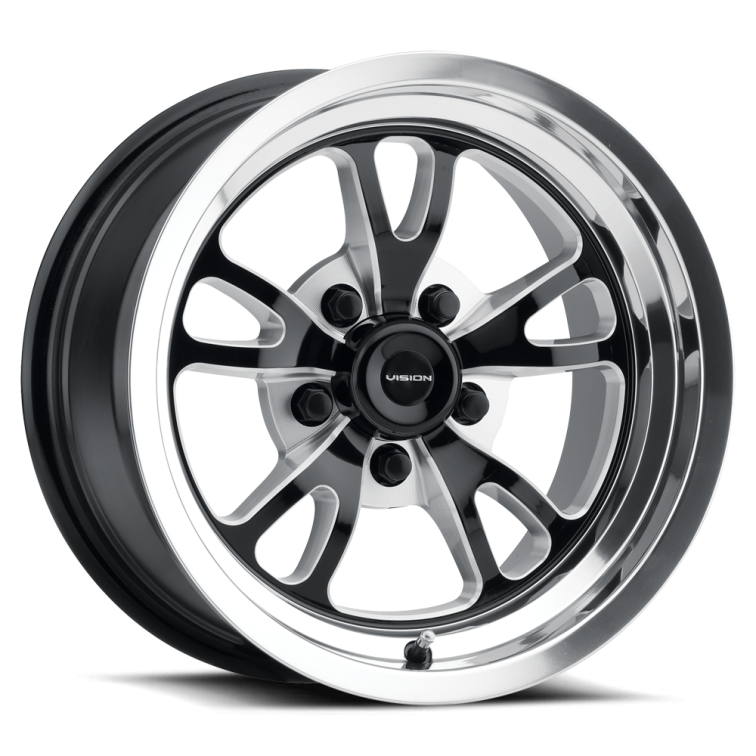 American Muscle 149 PATRIOT  Gloss Black Milled Spoke Polished Lip