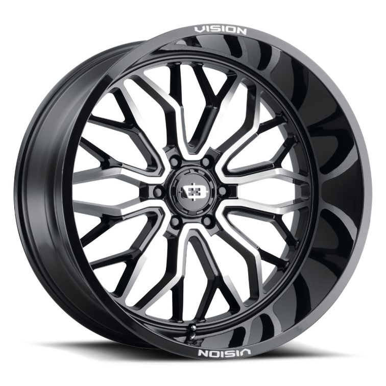 Vision Off Road 402 Riot  Gloss Black Machined Face - 24x12