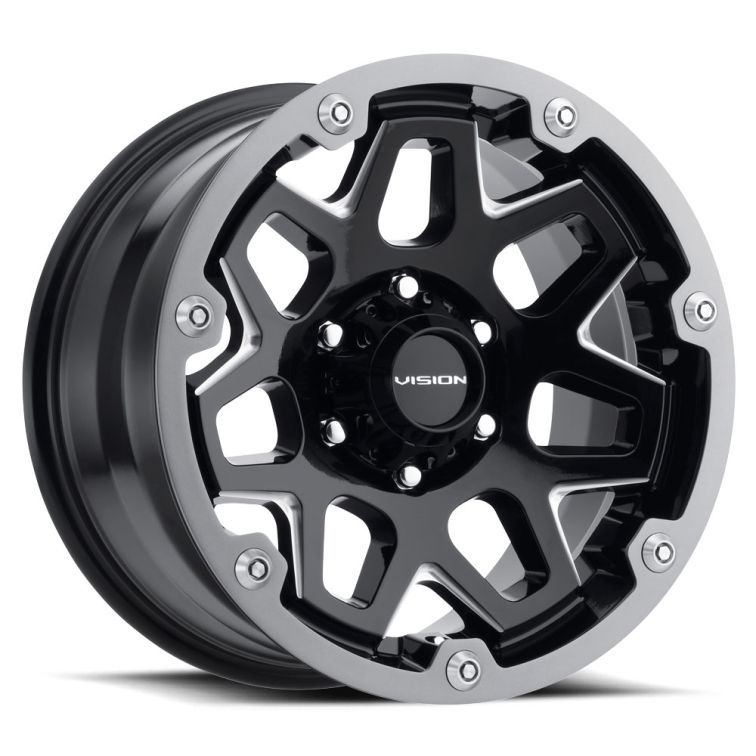 Vision Off Road 416 Se7en Off Road  Gloss Black Milled