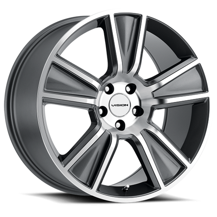 American Muscle V223 Stunner  Gunmetal w Machined Face
