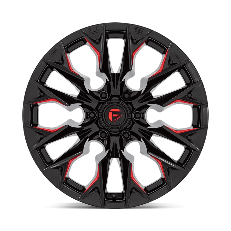 Fuel D823 FLAME  Gloss Black Red Milled