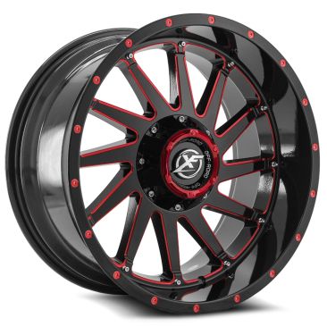 XF Off-Road XF-216  Gloss Black Red Milled