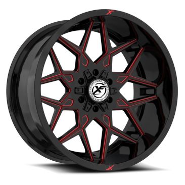 XF Off-Road XF-238  Gloss Black Red Milled