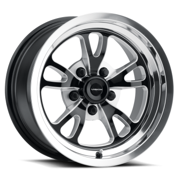 American Muscle 149 PATRIOT  Gloss Black Milled Spoke Polished Lip