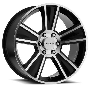 American Muscle V223 Stunner  Gloss Black Machined Face