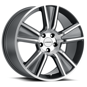 American Muscle V223 Stunner  Gunmetal w Machined Face