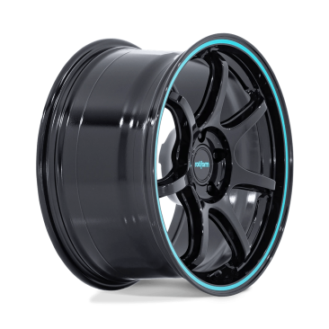 Rotiform RC208 BPU  Gloss Black W/ Teal Stripe