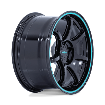 Rotiform RC208 BPU  Gloss Black W/ Teal Stripe