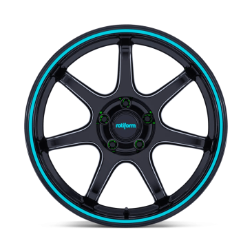 Rotiform RC208 BPU  Gloss Black W/ Teal Stripe