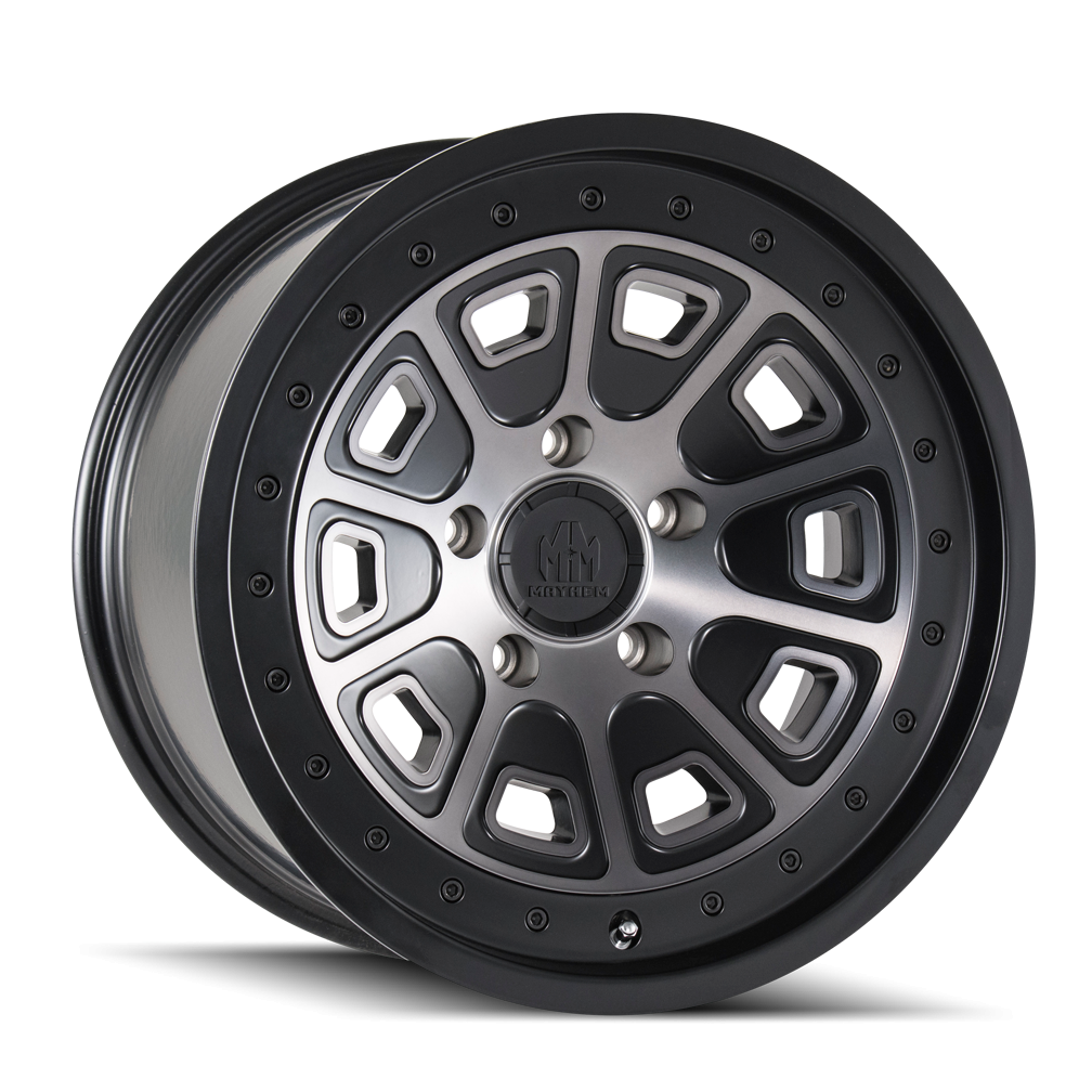 Mayhem Wheel 8301 FLAT IRON Matte Black w Machined Face - 20x9 - 6x135 Bolt Pattern - 0 Offset Rims